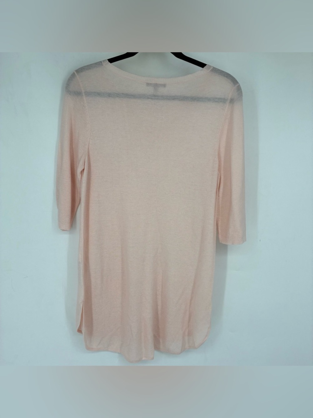 Eileen Fisher Small Pink Sheer Organic Cottton Silk Knit Top Blouse Shirt - Picture 4 of 6